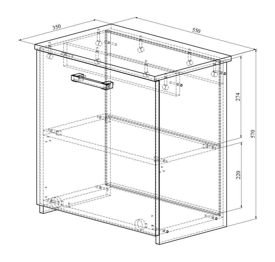 Набор мебели для прихожей Агата АТ-007 дуб крафт золотой