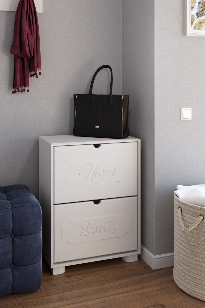 Тумба для обуви ДримСтар ДС-22 белое дерево