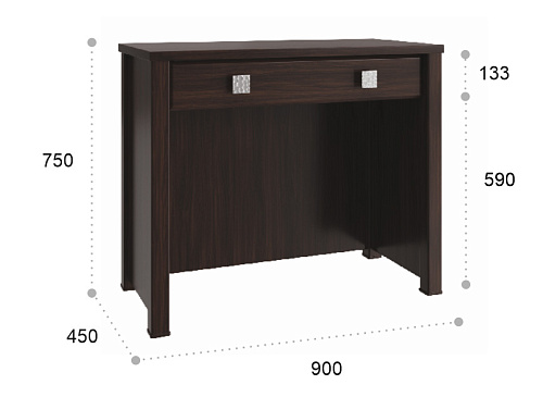 Стол туалетный Изабель ИЗ-40К орех темный
