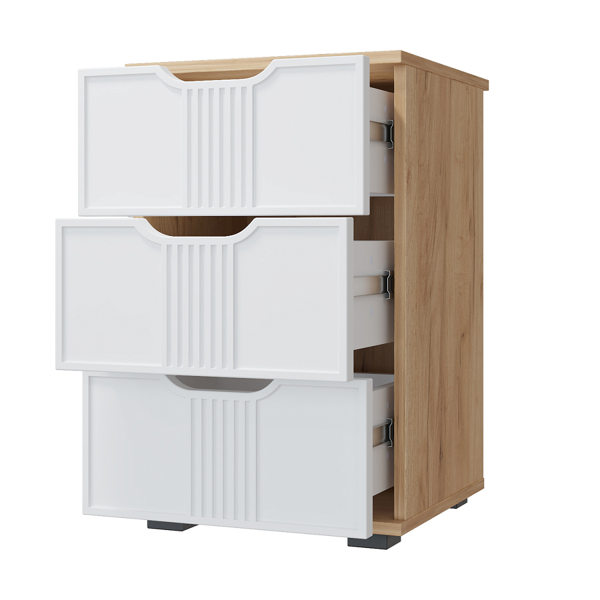 Тумба прикроватная Эмилия ЭЛ-26 дуб крафт золотой/меренга