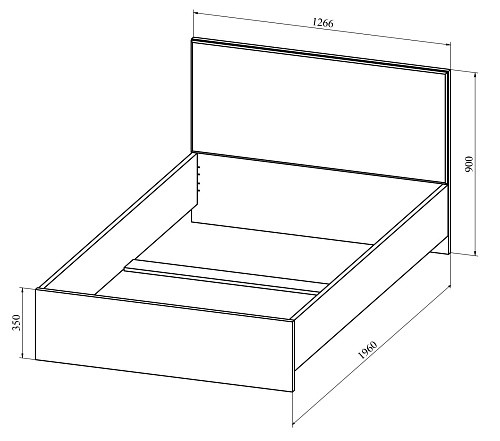 Кровать Анастасия АН-23К (1900x1200) дуб роше