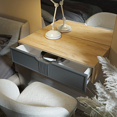 Тумба подвесная ЭЛ-22 дуб крафт золотой/графит