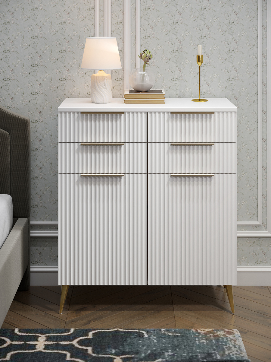 Комод Афина АФ-06 белый бриллиант/бланж