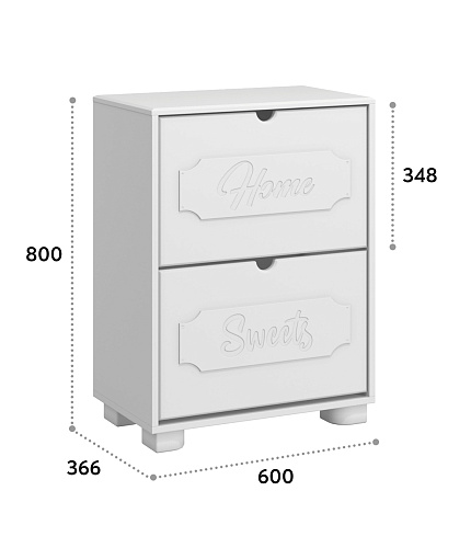 Тумба для обуви ДримСтар ДС-22 белое дерево