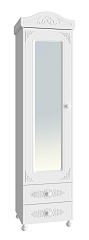 Шкаф-пенал с зеркалом Ассоль АС-1 белое дерево