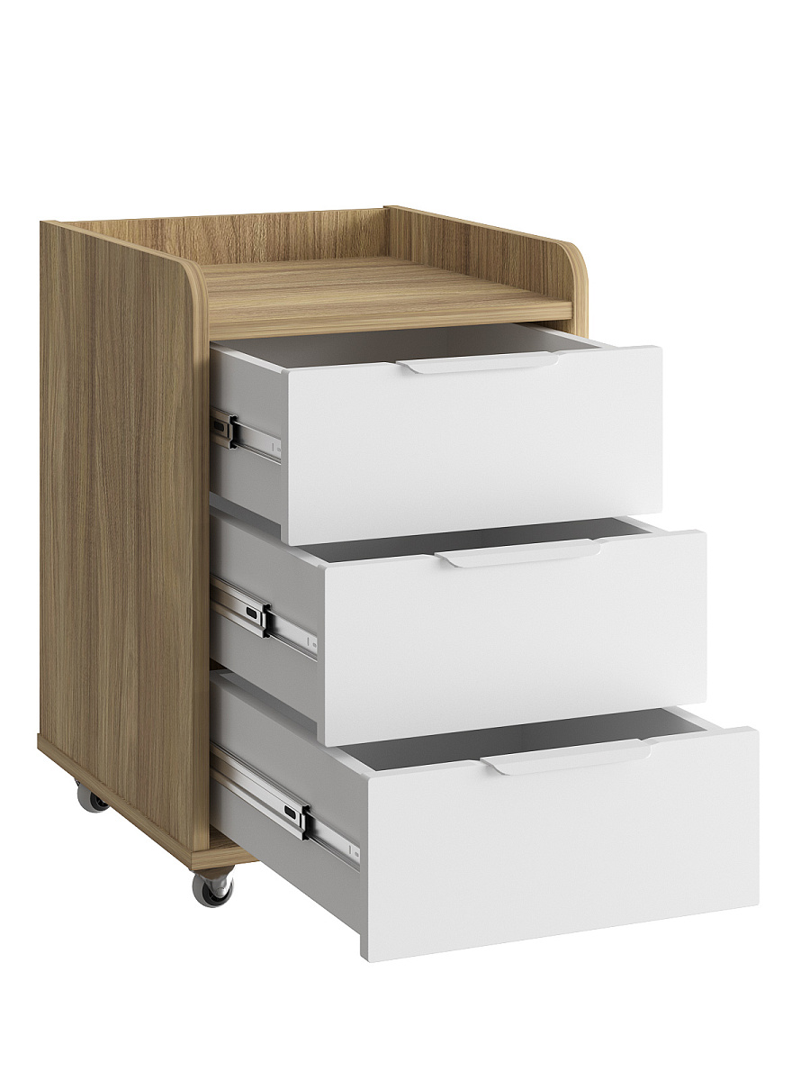 Тумба мобильная К-57 блэквуд ячменный/меренга