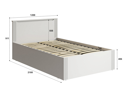 Кровать с ПМ Эмилия ЭЛ-32 (120х200) кашемир/шарли керамика