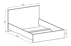 Кровать Виктория ВИ-31 (1400x2000) дуб крафт золотой