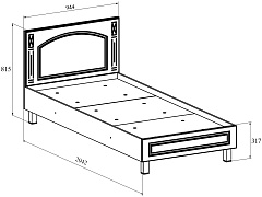 Кровать Элизабет ЭМ-19 (2000x900) орех темный