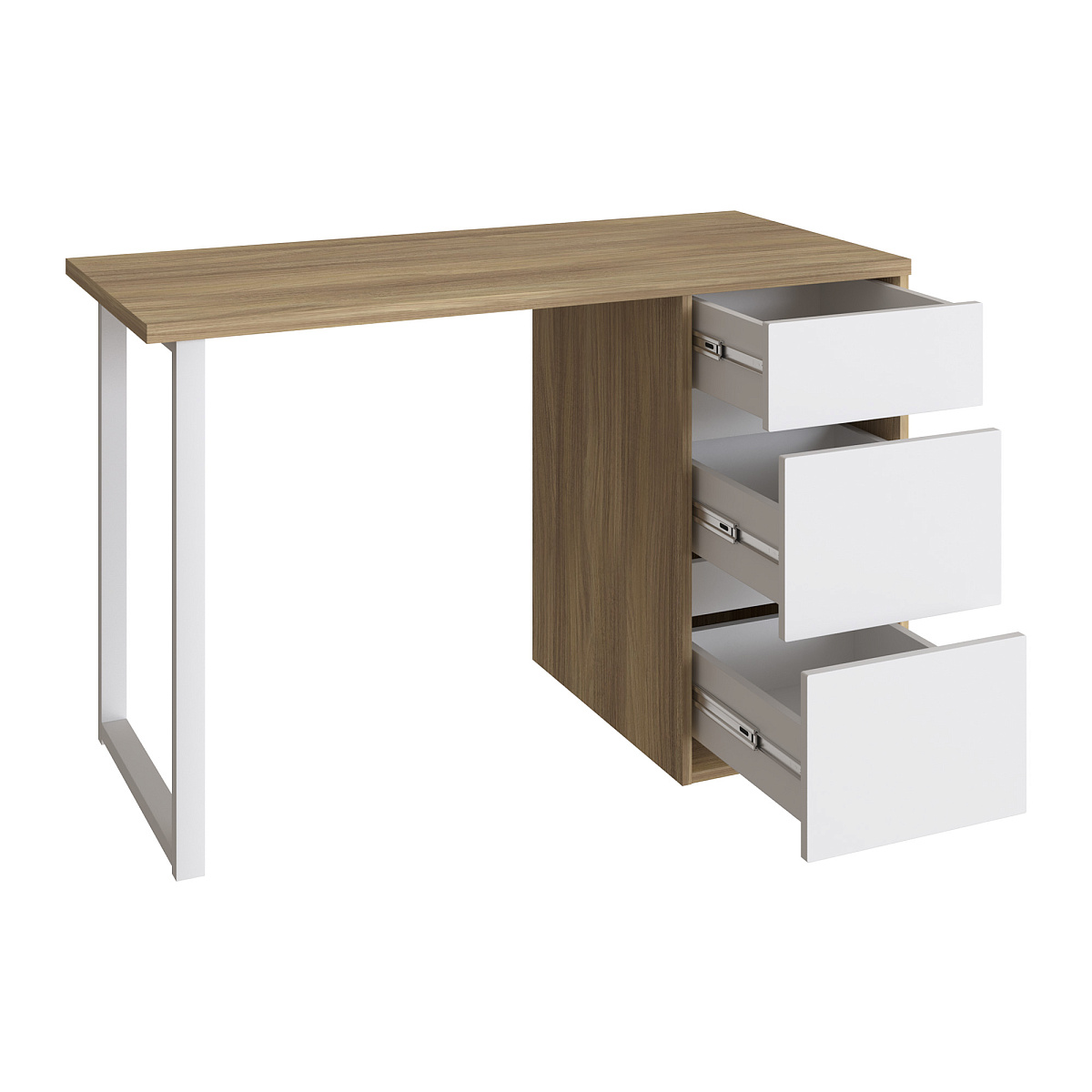 Стол С-411 блэквуд ячменный/меренга (1200х550 белая опора)