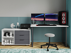 Тумба К-50 белый структурный/графит