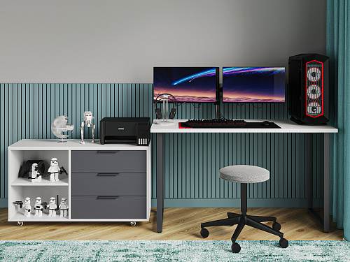 Тумба К-50 белый структурный/графит