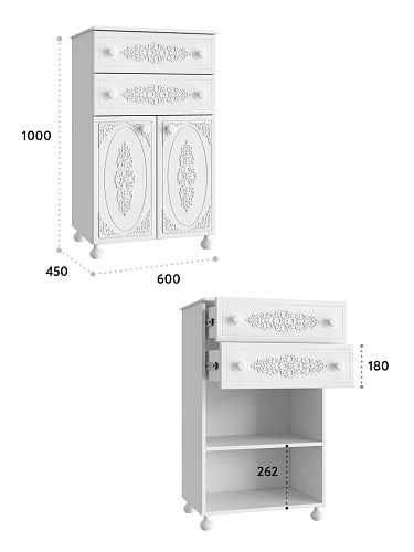 Комод Ассоль АС-63 белое дерево