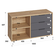 Тумба К-50 дуб крафт золотой/графит