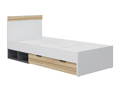 Кровать Скайлайт СЛ-32К (90/200) блэквуд ячменный/графит/белый