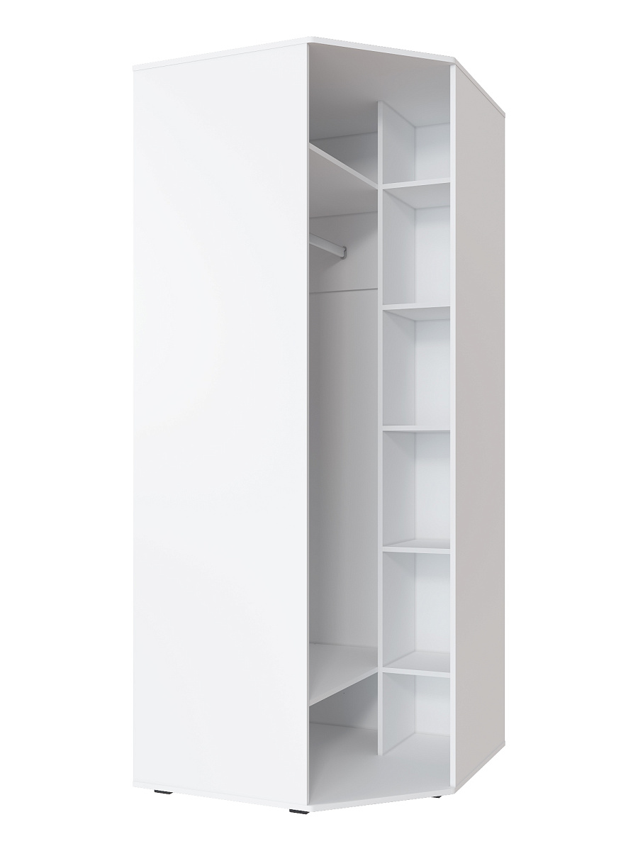 Шкаф угловой Эмилия ЭЛ-17К глухой белый структурный/меренга