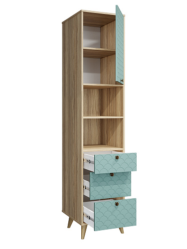 Пенал Велламо ВО-14 блэквуд ячменный/бирюза