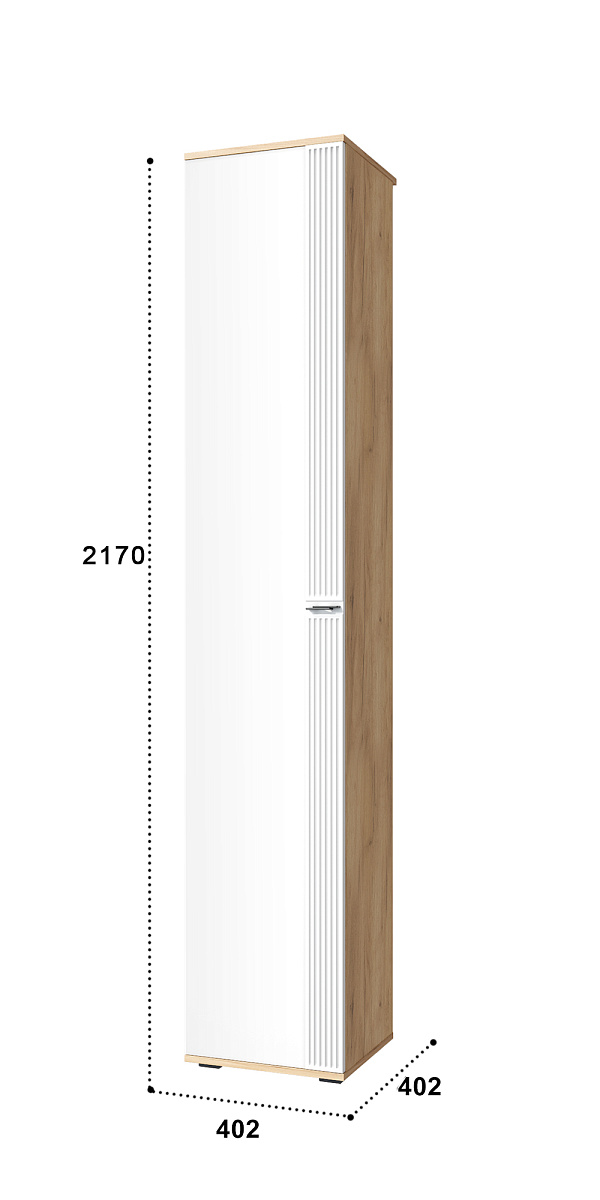 Пенал Эмилия ЭЛ-12К глухой дуб крафт золотой/меренга
