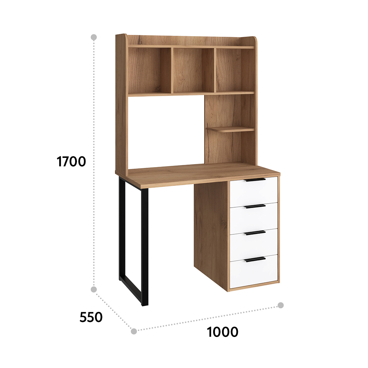 Полка П-100 дуб крафт золотой (994*240)