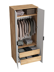 Шкаф для одежды Оптима ОП-14 дуб крафт золотой/меренга