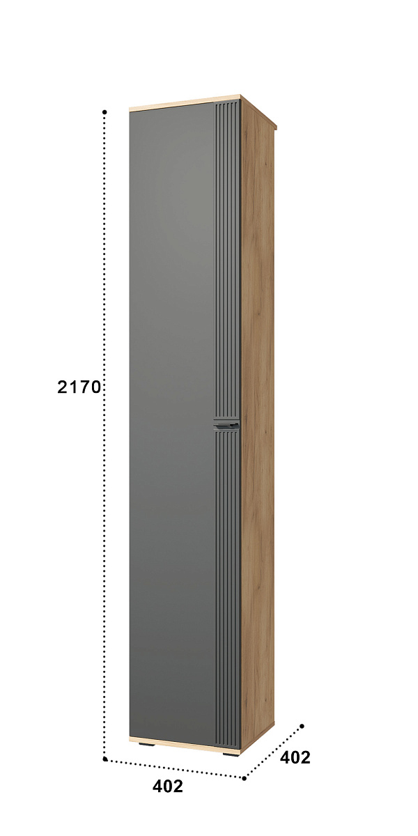 Пенал Эмилия ЭЛ-12К глухой дуб крафт золотой/графит