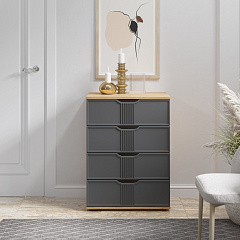 Комод Эмилия ЭЛ-19 дуб крафт золотой/графит