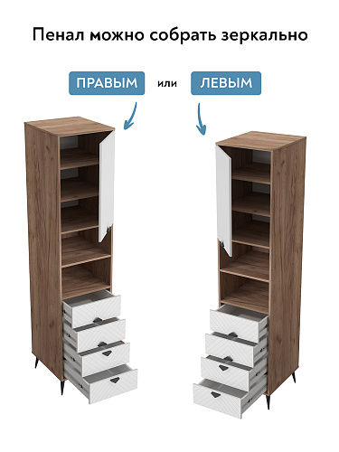 Пенал Астрид АР-06 дуб крафт табачный/бланж