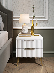 Тумба прикроватная Афина АФ-02 белый бриллиант/бланж