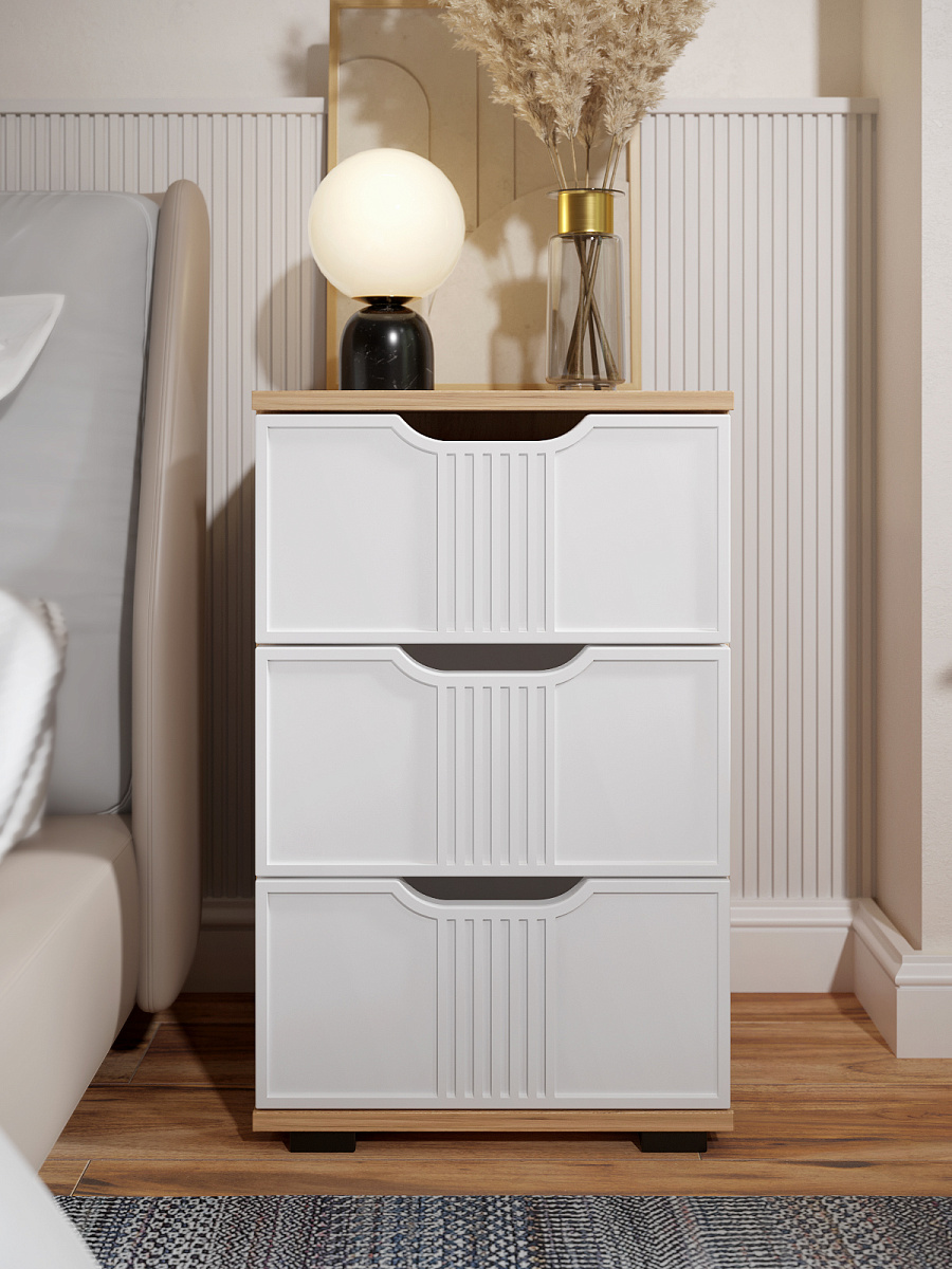 Комплект мебели для спальни Эмилия ЭЛ-009 дуб крафт золотой/меренга