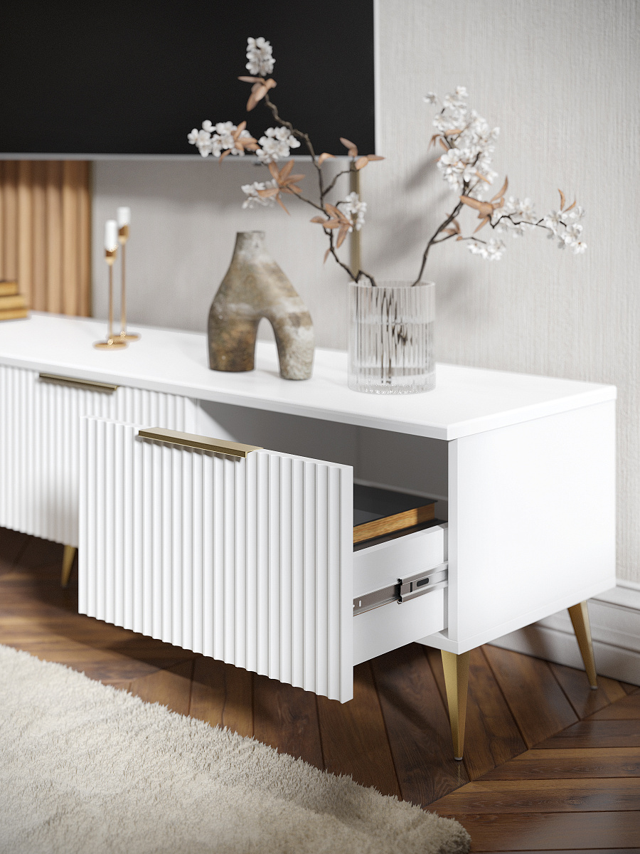 Тумба ТВ Афина АФ-04 белый бриллиант/бланж