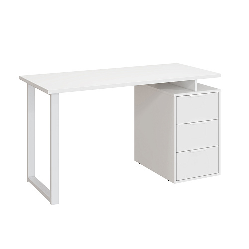 Стол С-416 белый структурный/меренга (1350*600 белая опора)