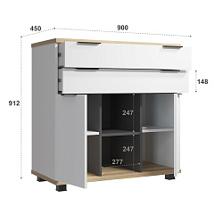 Комод Скайлайт СЛ-10К блэквуд ячменный/графит/белый/меренга