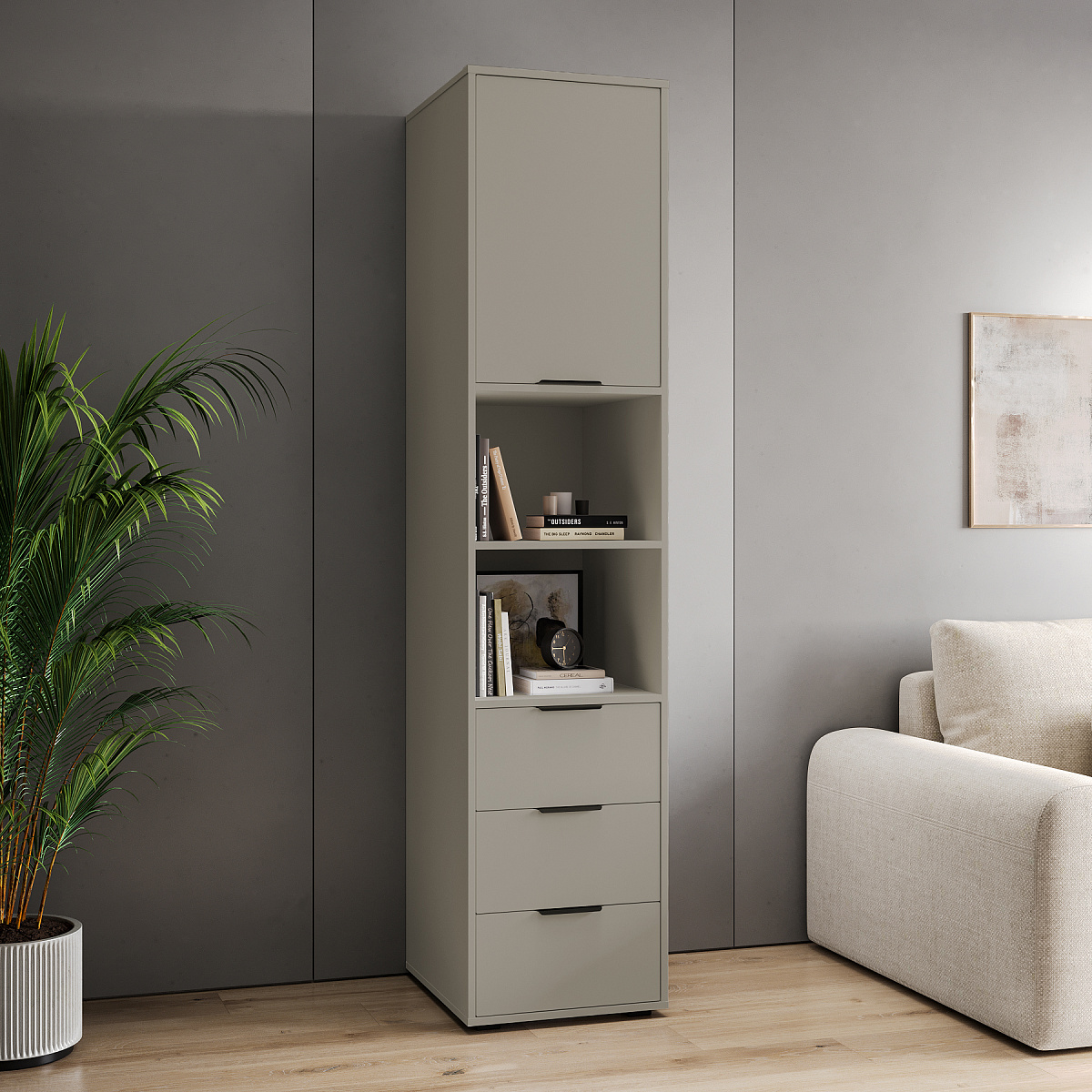 Пенал Оптима ОП-03 глиняный серый/риолит