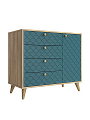 Комплект мебели для гостиной Велламо ВО-117 блэквуд ячменный/морская трава