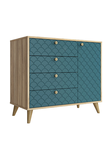 Комод Велламо ВО-11 блэквуд ячменный/морская волна