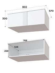 Антресоль Эмилия ЭЛ-54 белый структурный/меренга
