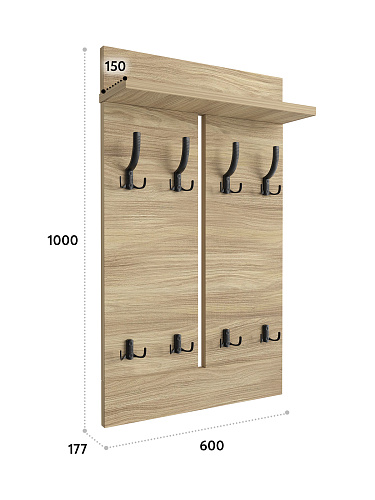 Вешалка ВН-13 блэквуд ячменный (600*1000)