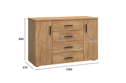 Комод Виктория ВИ-70 дуб крафт золотой