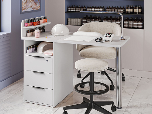 Стол С-405 белый структурный/меренга