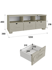 Тумба ДримСтар ДС-16 глиняный серый/риолит