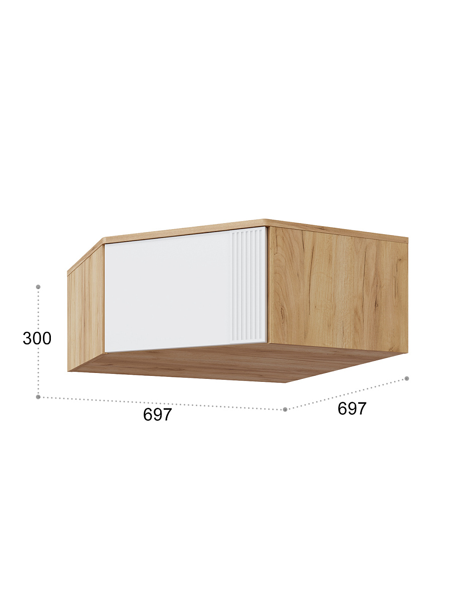 Антресоль Эмилия ЭЛ-52 дуб крафт золотой/меренга