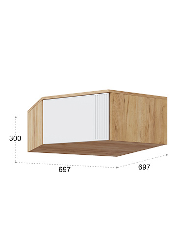 Антресоль Эмилия ЭЛ-52 дуб крафт золотой/меренга