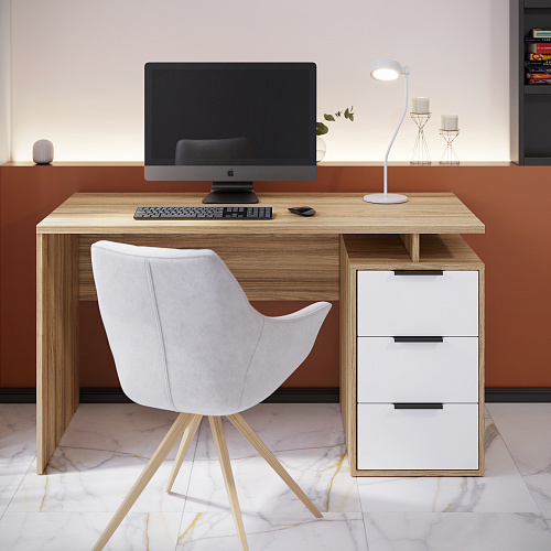 Стол С-407 блэквуд ячменный/меренга (1350*600)