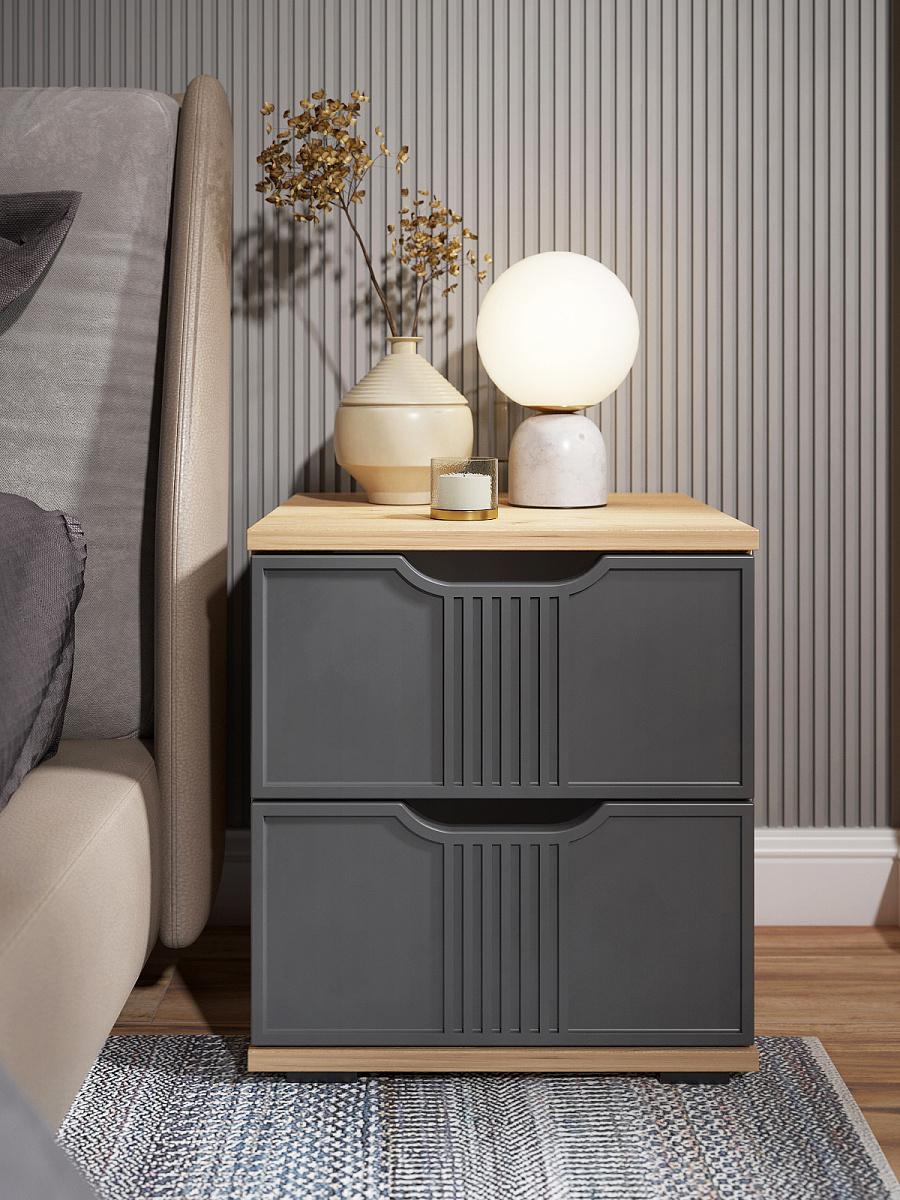 Тумба прикроватная Эмилия ЭЛ-25 дуб крафт золотой/графит