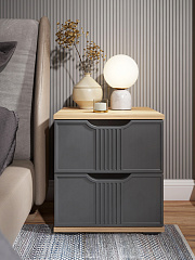 Тумба прикроватная Эмилия ЭЛ-25 дуб крафт золотой/графит