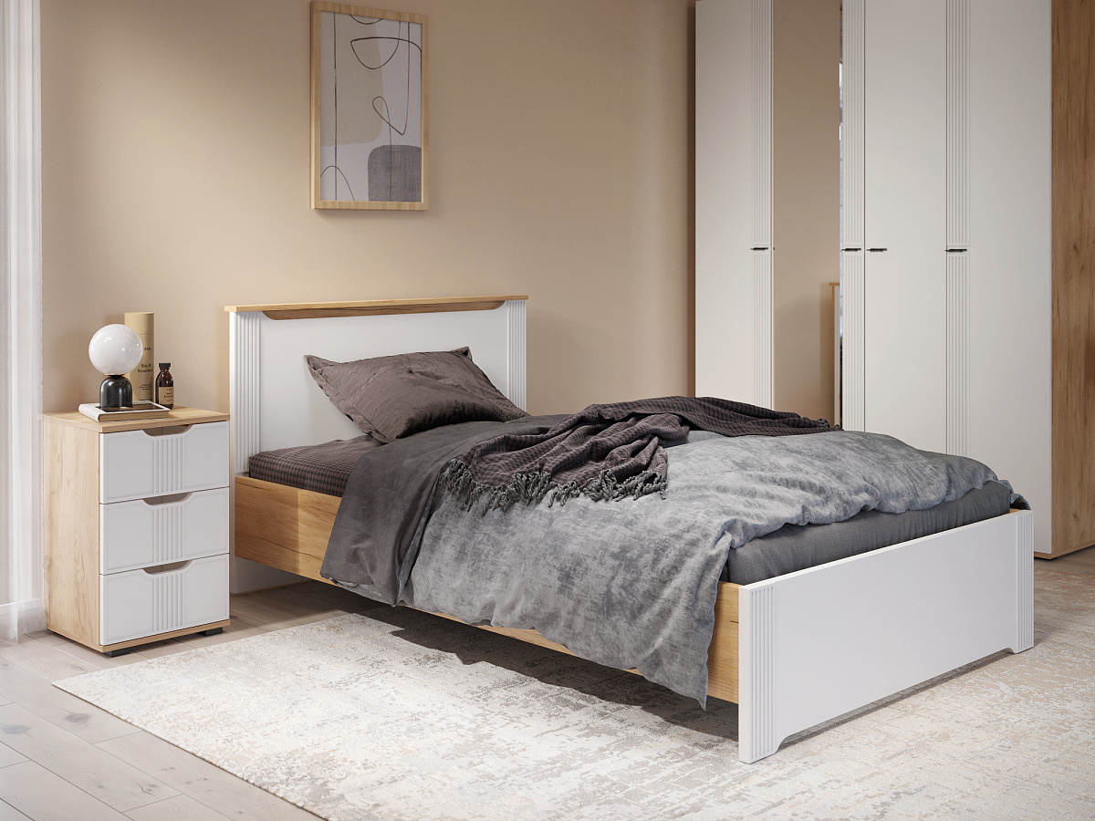 Комплект мебели для спальни Эмилия ЭЛ-009 дуб крафт золотой/меренга