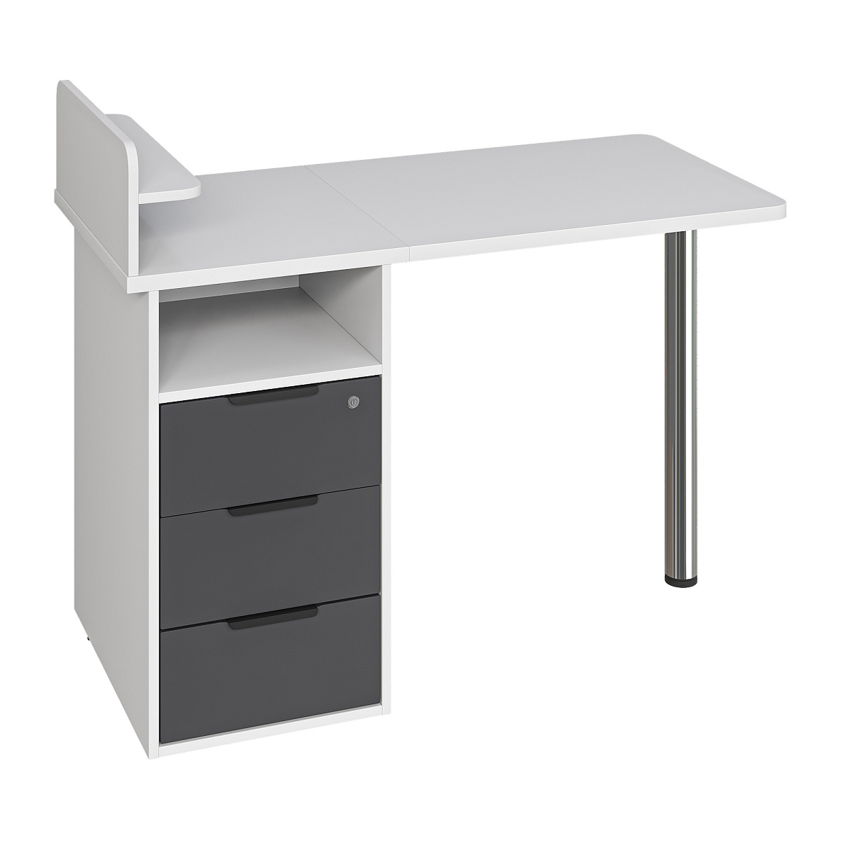 Стол С-405 белый структурный/графит