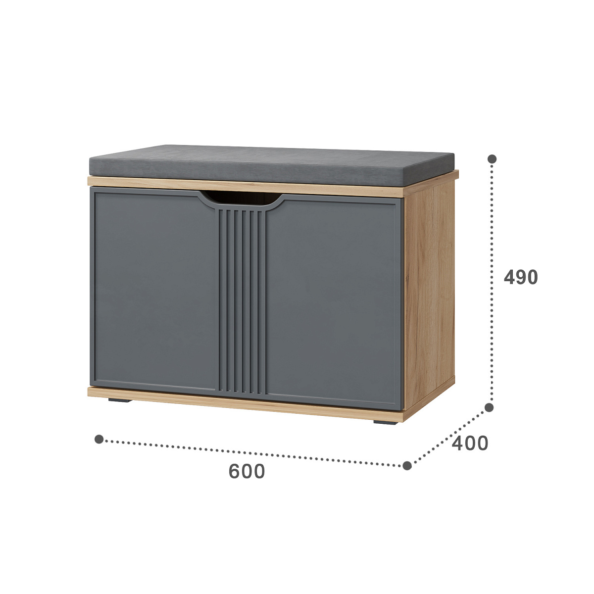 Тумба Эмилия ЭЛ-4К (с подушкой) дуб крафт золотой/графит