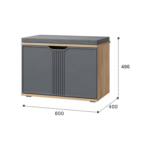 Тумба Эмилия ЭЛ-4К (с подушкой) дуб крафт золотой/графит