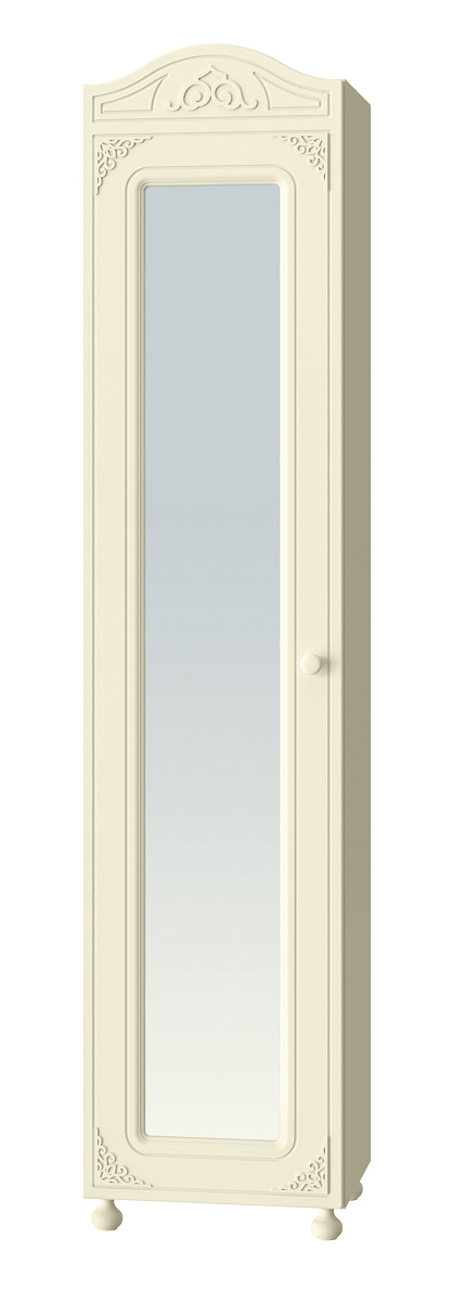 Шкаф Ассоль плюс АС-53К с зеркалом (левый с короной) ваниль